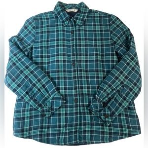 LEE RIDER’S BLUE PLAID FLEECE FULLY LINED FLANNEL LONG SLEEVE SHIRT, M